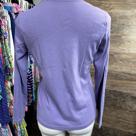 Lands' End Purple Fitted Long Sleeve Tee - Picture 2 of 5